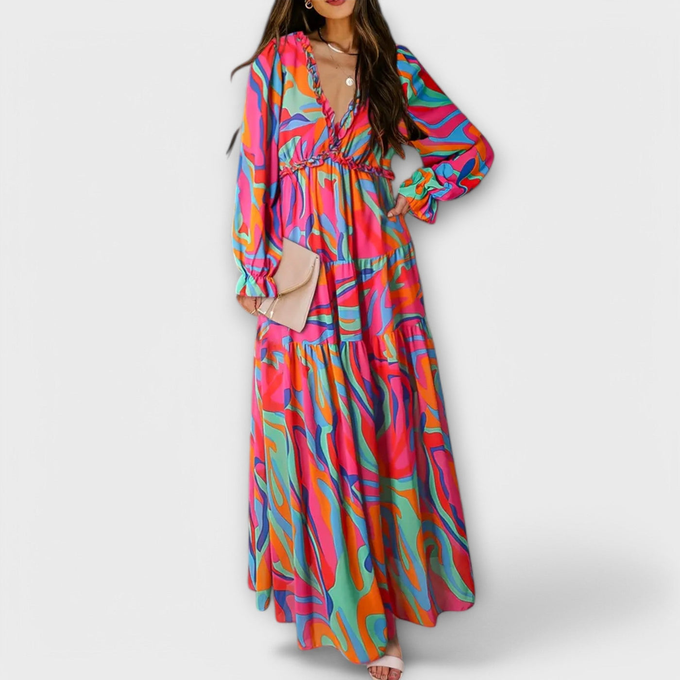 Helen | Elegant Draped Midi Dress