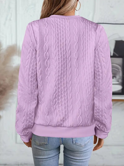 Elvarine | Textured Zip-Up Bomber Jacket