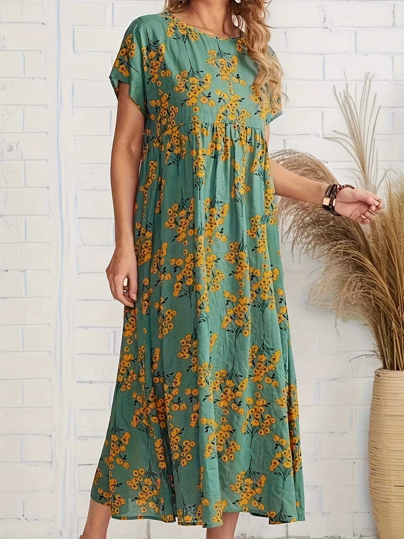 Samantha | Floral Pleated A-Line Dress