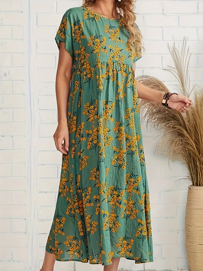 Samantha | Floral Pleated A-Line Dress