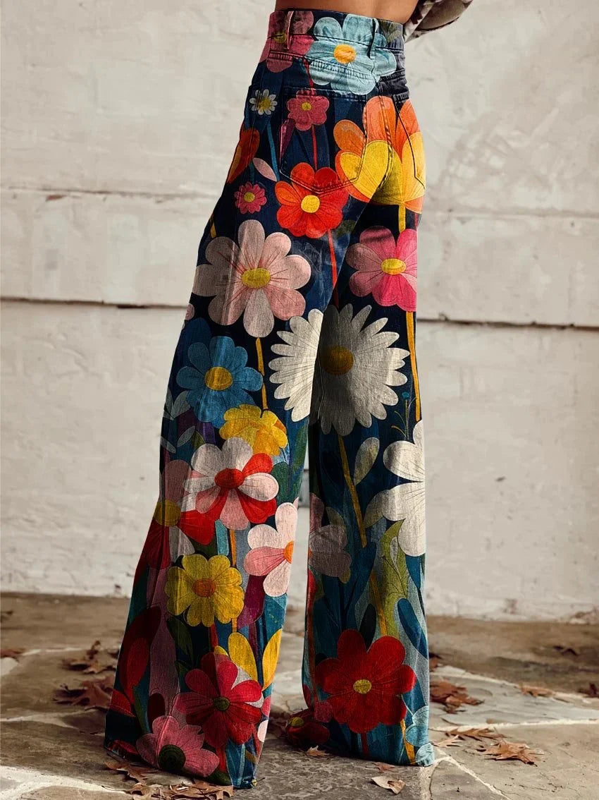 Lena | Retro Bloom Wide-Leg Jeans