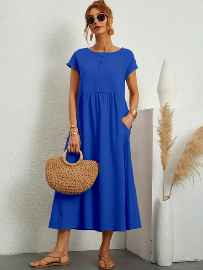 Tessa | Casual Navy Dot Summer Dress