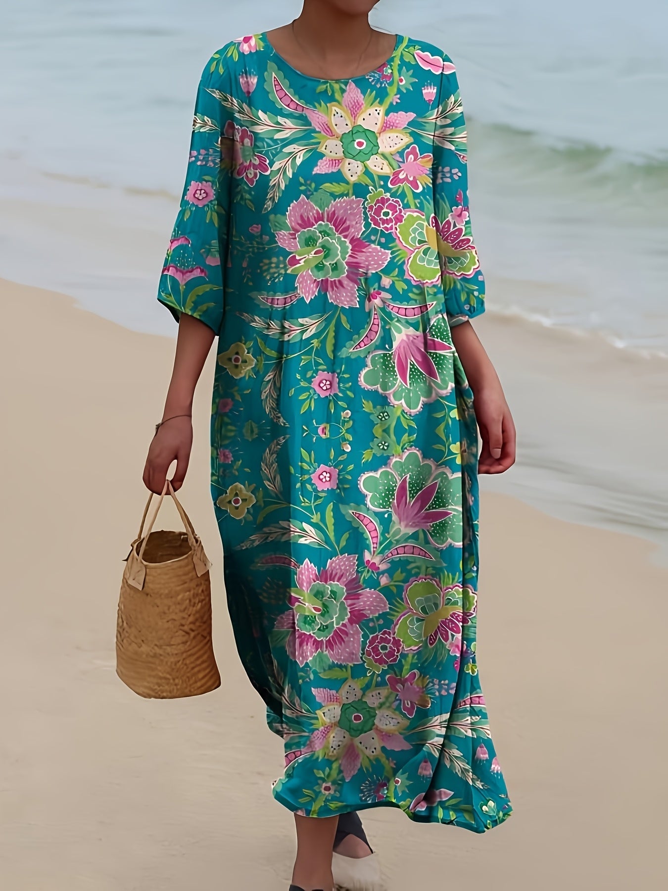 Maribel | Tropical Bloom Relaxed Maxi Dress