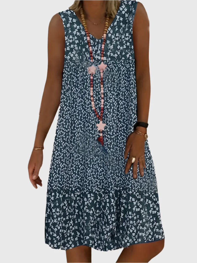 Tessa | Scarlet Petal Sleeveless Midi Dress