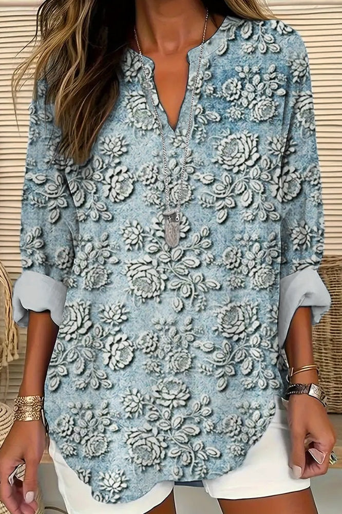 Hailey | Blue Dusk Bloom Blouse