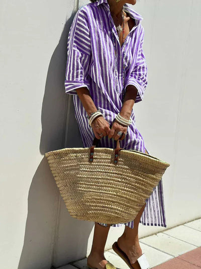 Isla | Relaxed Striped Shirt Dress