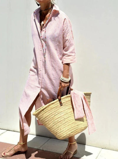 Isla | Relaxed Striped Shirt Dress