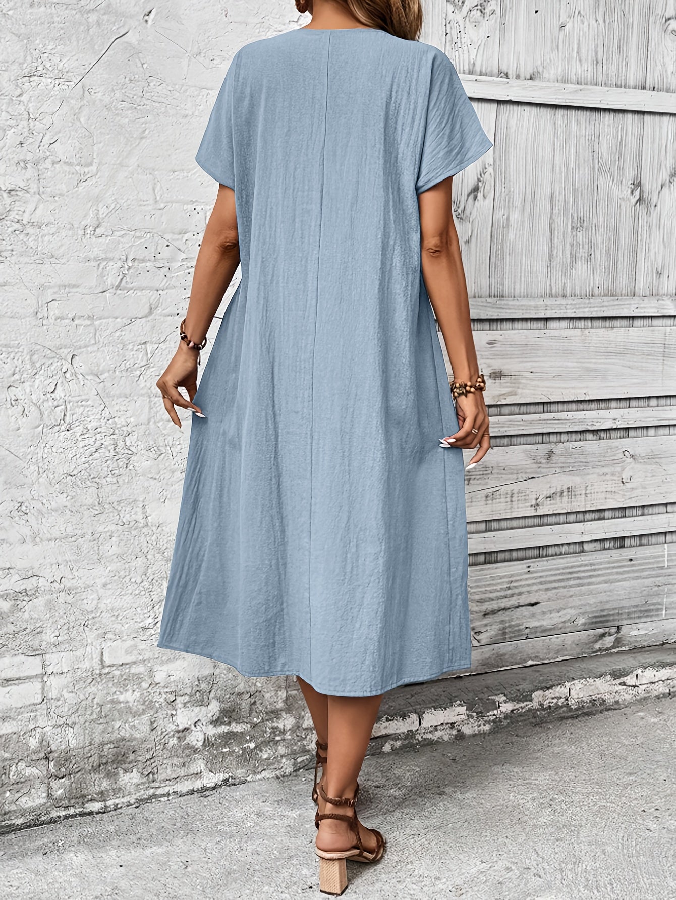 Skylar | Light Blue Batwing Midi Dress