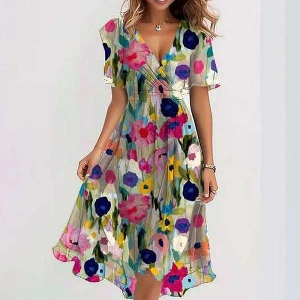 Sienna | Vivid Abstract Wrap Midi Dress