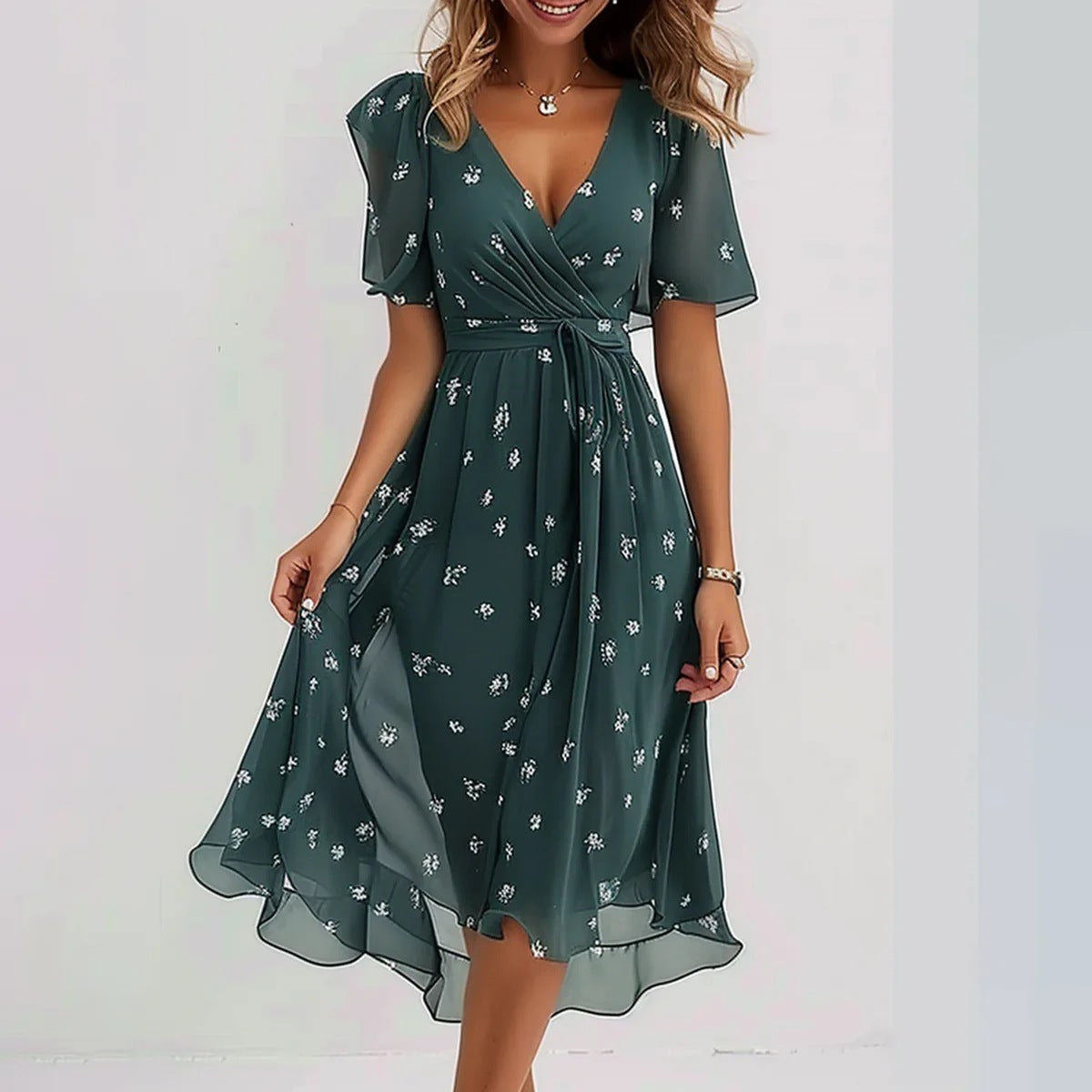 Sienna | Vivid Abstract Wrap Midi Dress