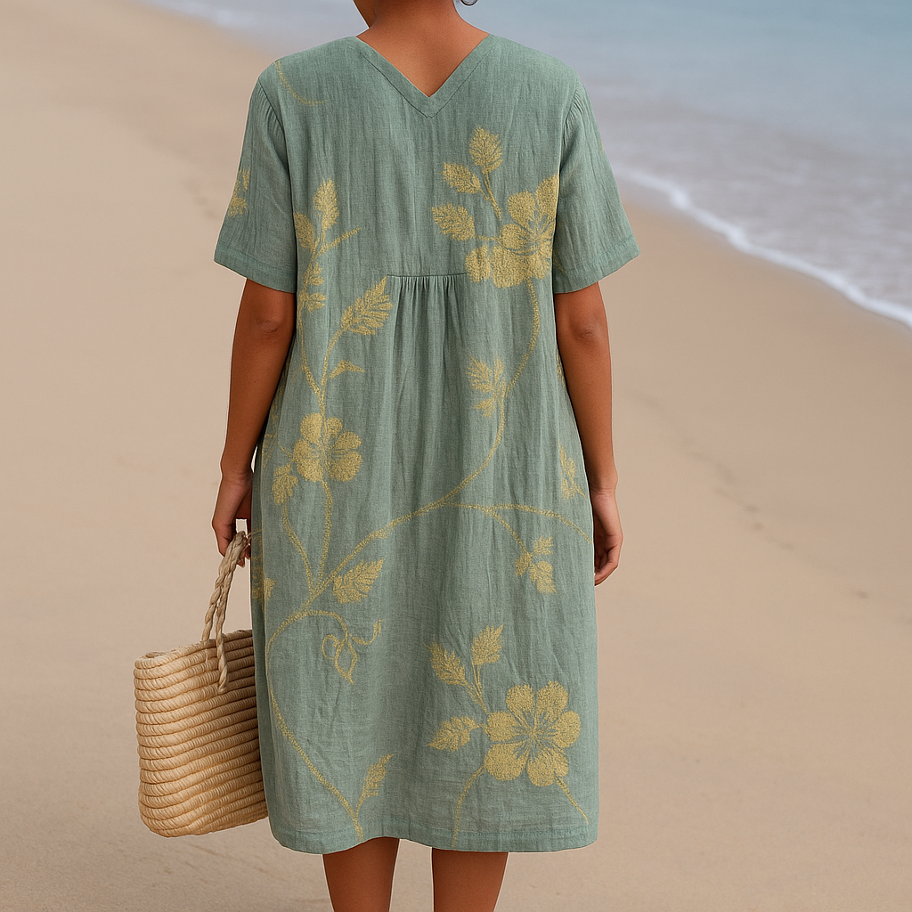 Nora | Sage Garden Embroidered Midi Dress