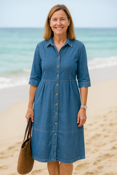 Amber | Denim Button Summer Dress