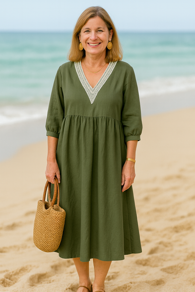 Julia | Elegant V-Neck Summer Dress