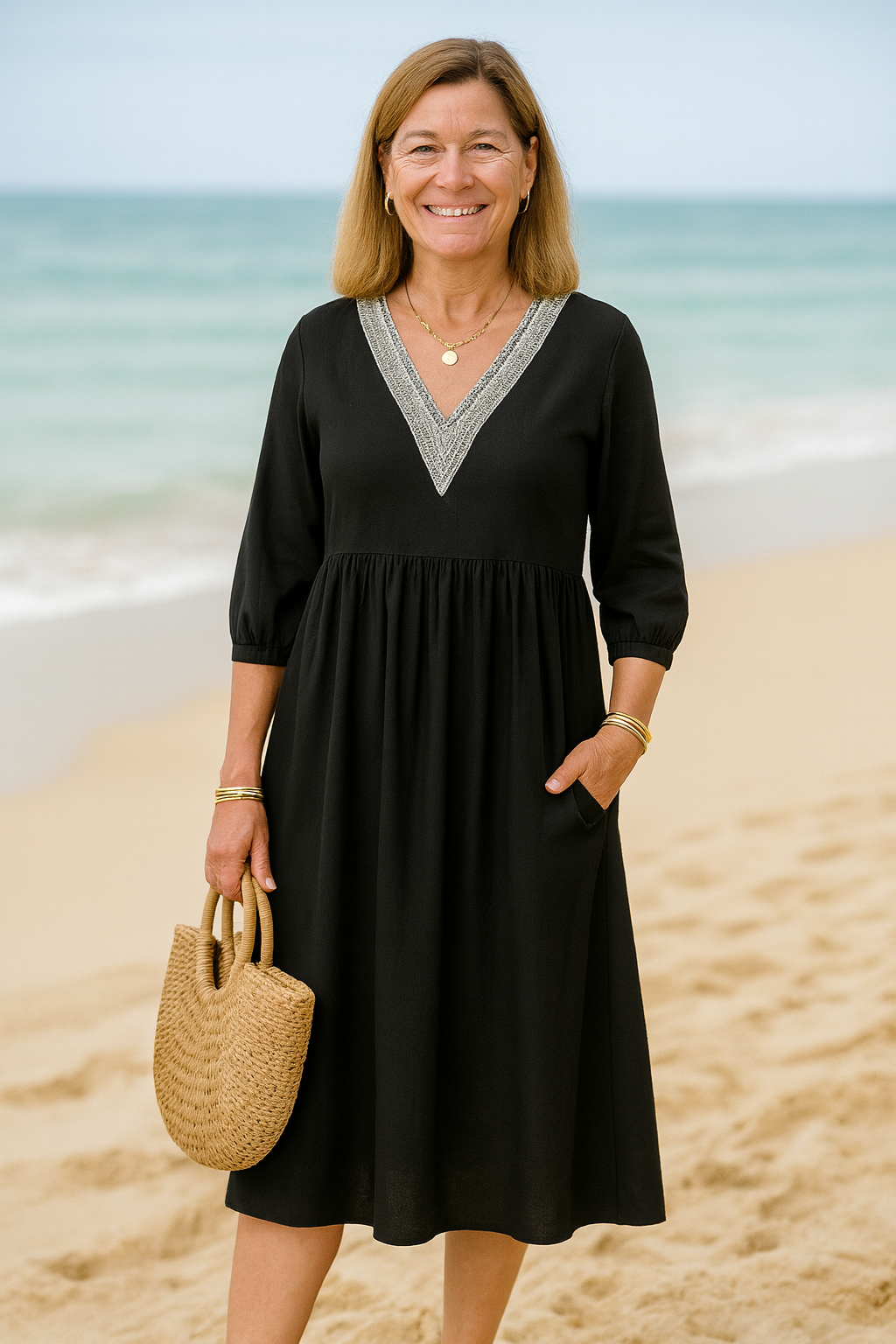 Julia | Elegant V-Neck Summer Dress