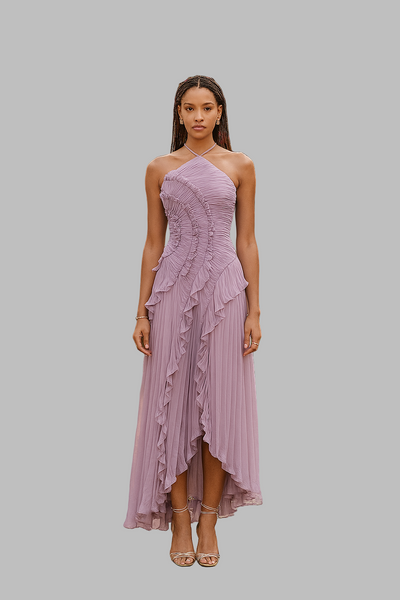 Emmeline | Violet Draped Midi Dress