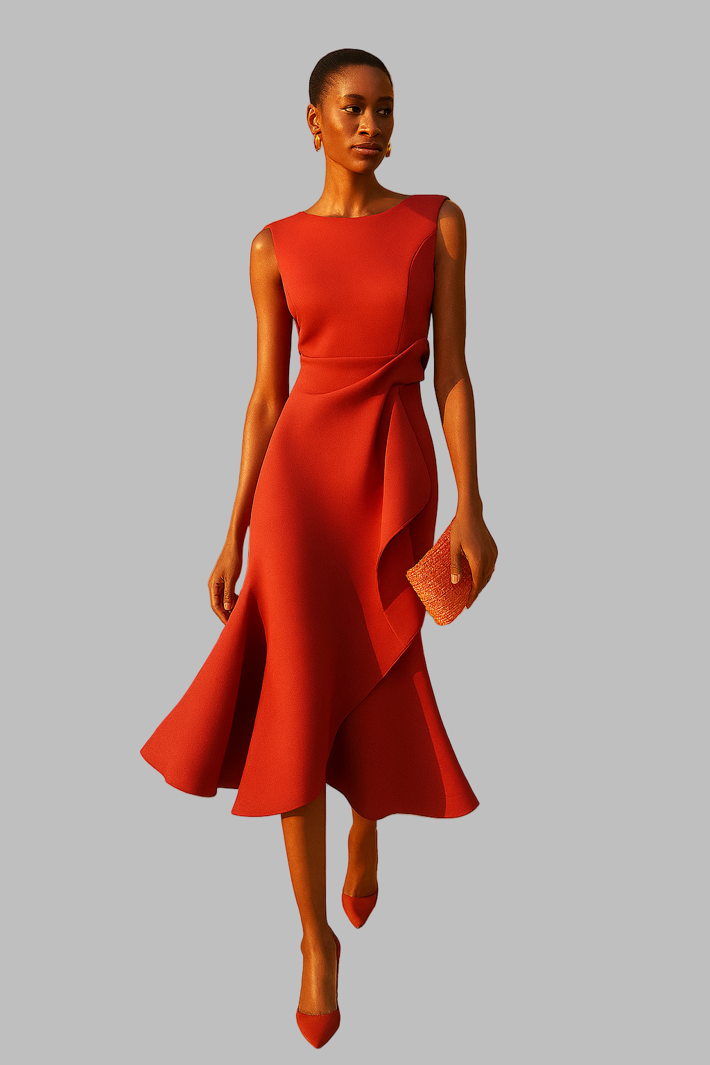 Juliette | Draped Asymmetrical Midi Dress