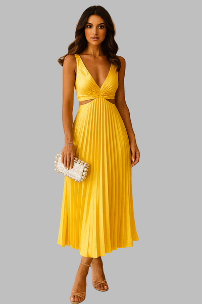 Elina | Elegant Sleeveless Drape Dress