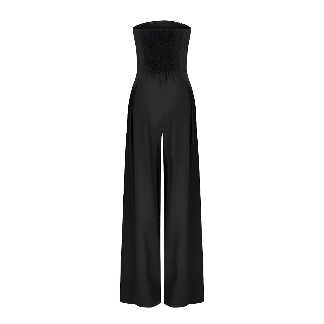Celeste | Strapless Midnight Wide-Leg Jumpsuit