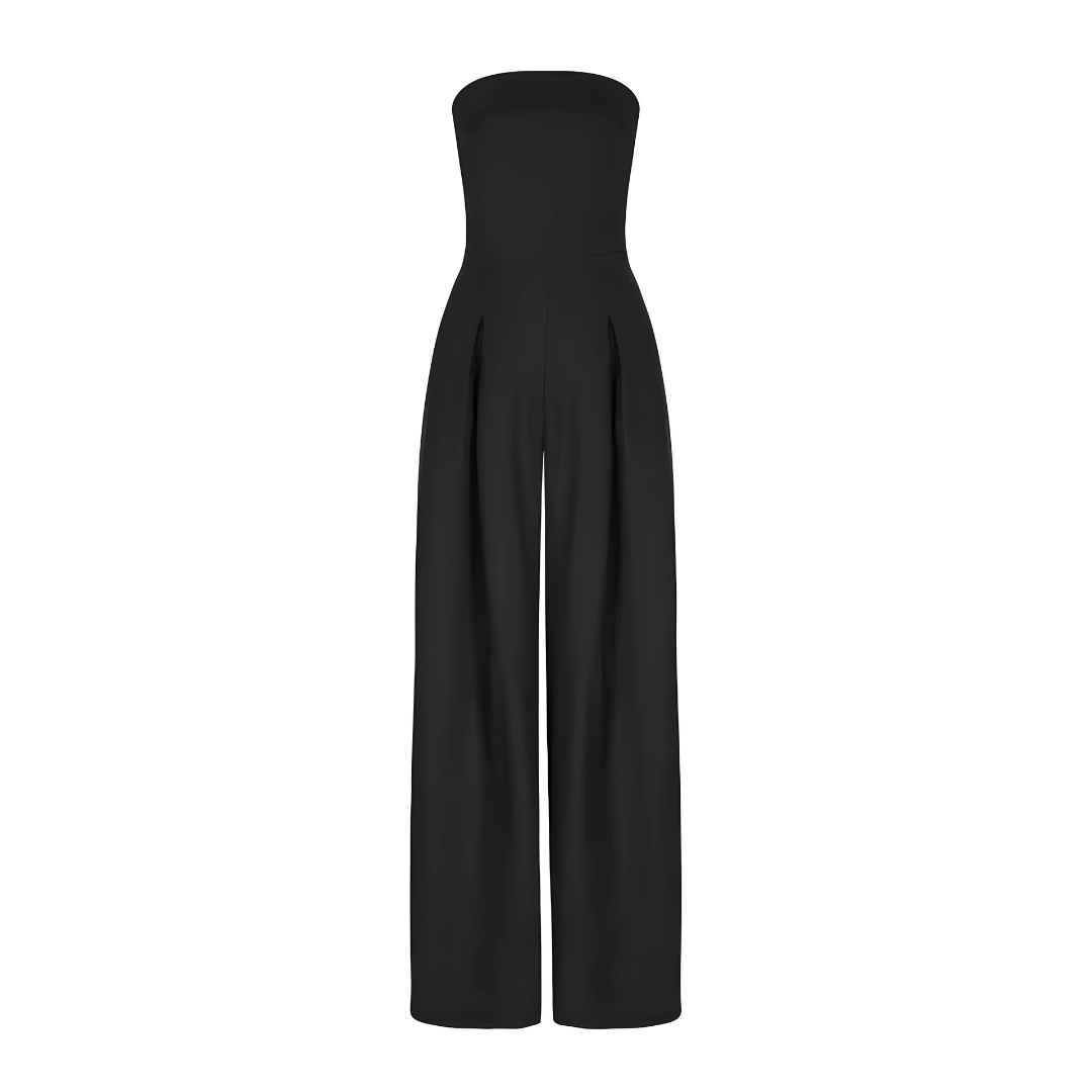 Celeste | Strapless Midnight Wide-Leg Jumpsuit