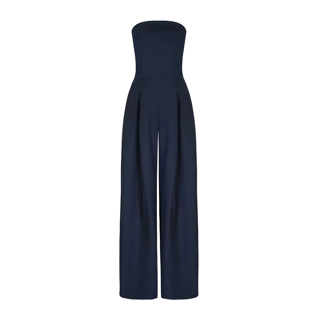 Celeste | Strapless Midnight Wide-Leg Jumpsuit