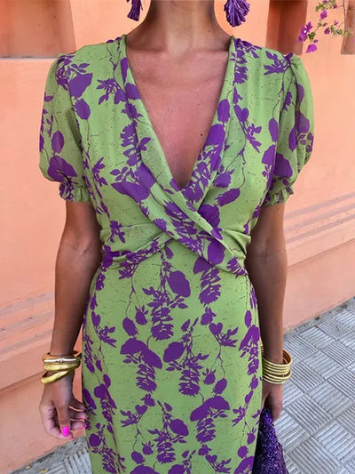Violet Mae | Twist Front Floral Midi Dress