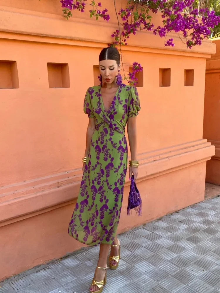 Violet Mae | Twist Front Floral Midi Dress