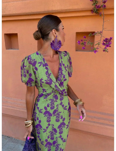 Violet Mae | Twist Front Floral Midi Dress