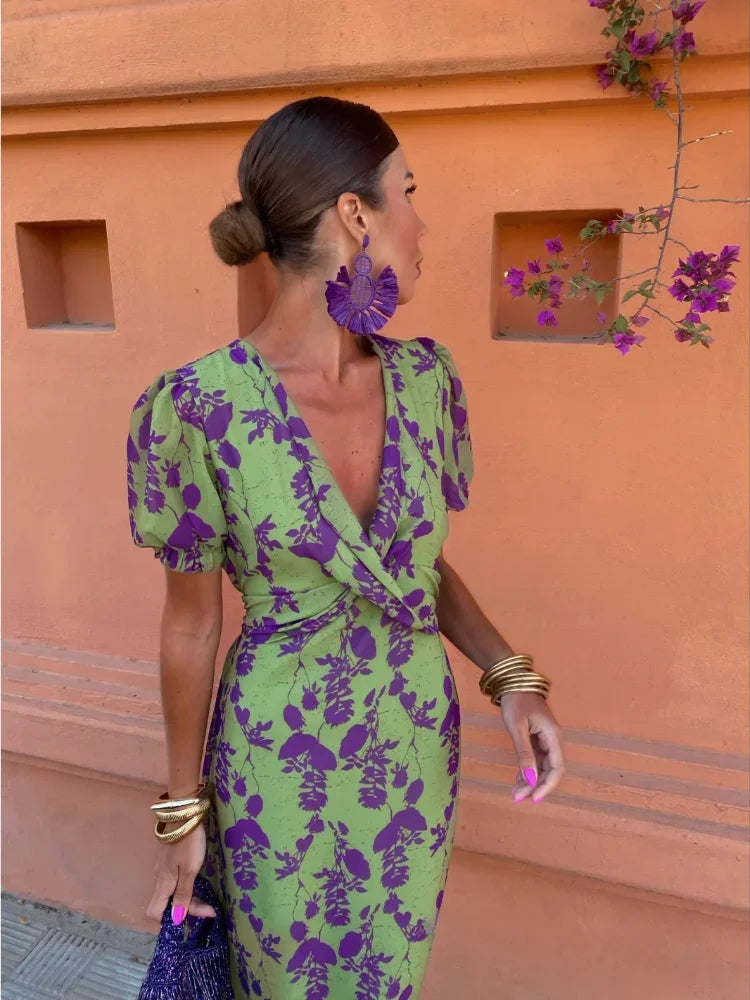 Violet Mae | Twist Front Floral Midi Dress