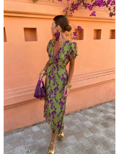 Violet Mae | Twist Front Floral Midi Dress