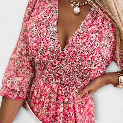Flora | Floral Print Midi Dress