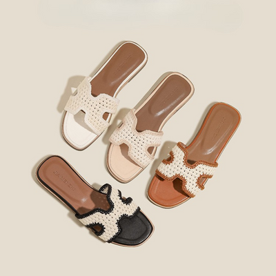Elise | Raffia-Detail Sandals