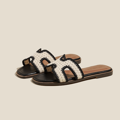 Elise | Raffia-Detail Sandals