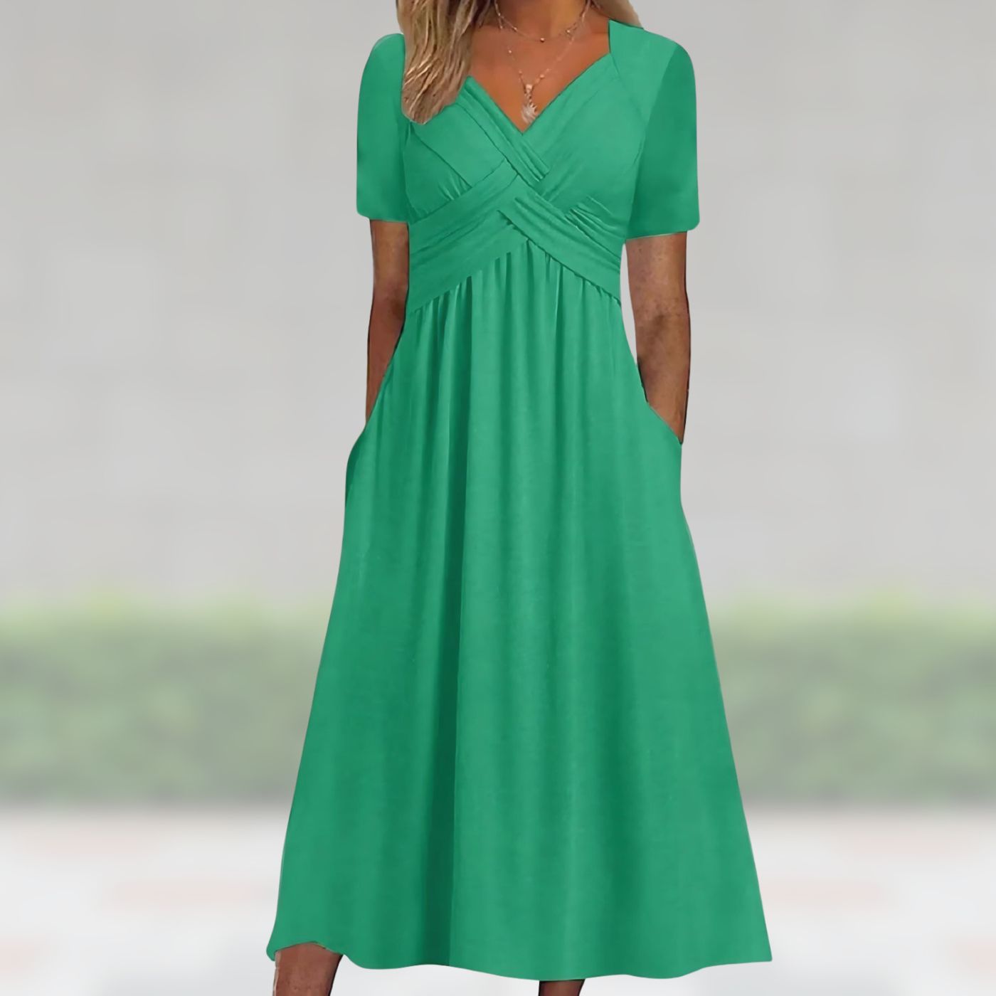 Talia | Graceful Cross-Front Midi Dress
