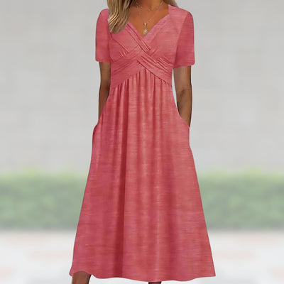 Talia | Graceful Cross-Front Midi Dress