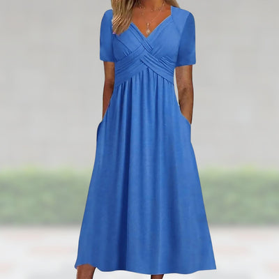 Talia | Graceful Cross-Front Midi Dress