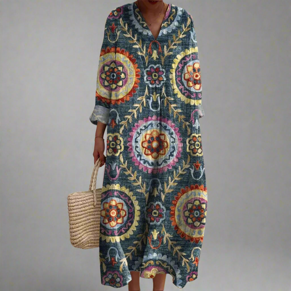 Maxine | Elegant Geometric Pattern Dress