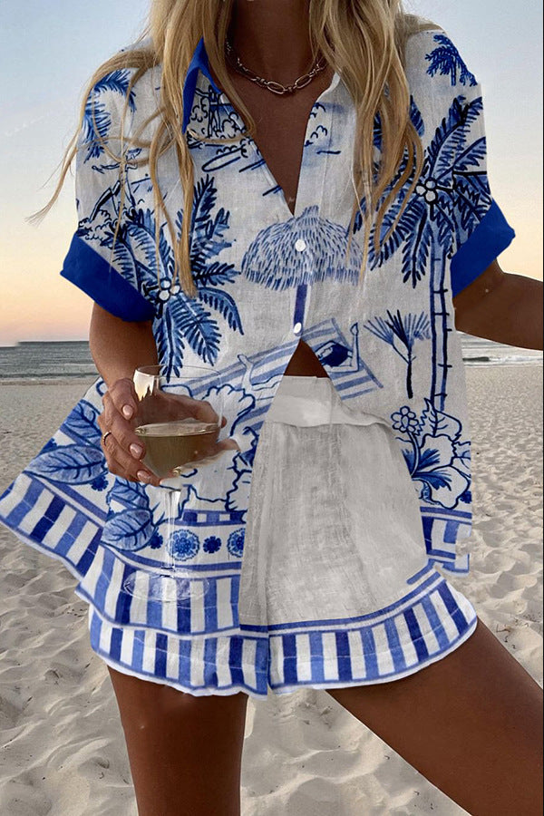 Florence | Palm Print Linen Co‑ord
