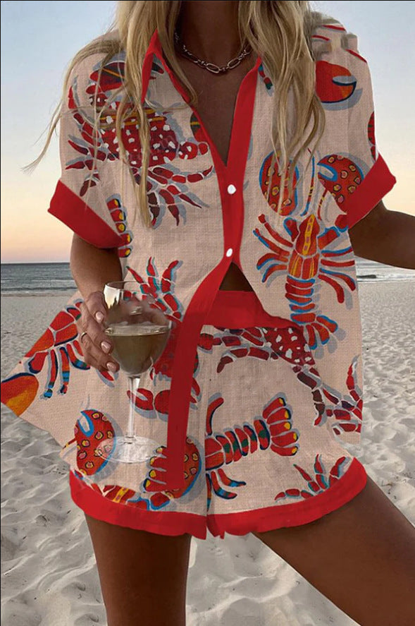 Sophia | Lobster Art Linen Co‑ord