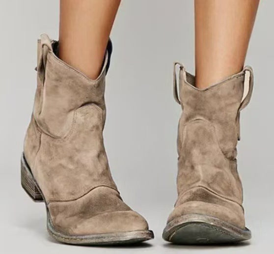 Harper | Vintage Taupe Suede Ankle Boots
