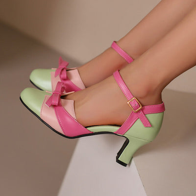 Lottie | Vintage Pastel Bow Heels