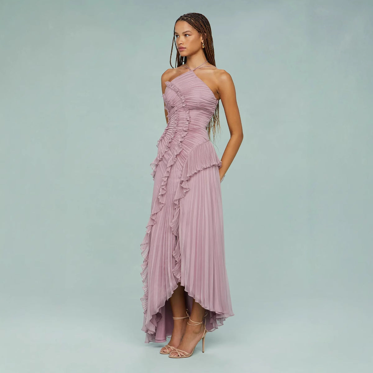Emmeline | Violet Draped Midi Dress