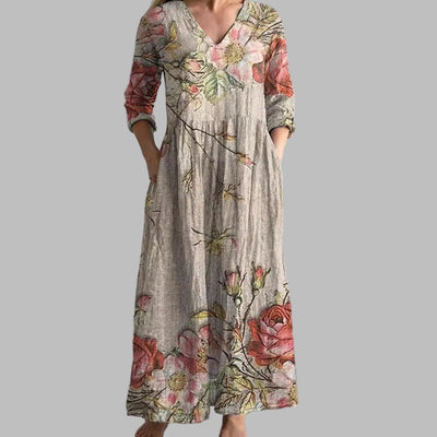Dearyn | Floral V-Neck Summer Dress