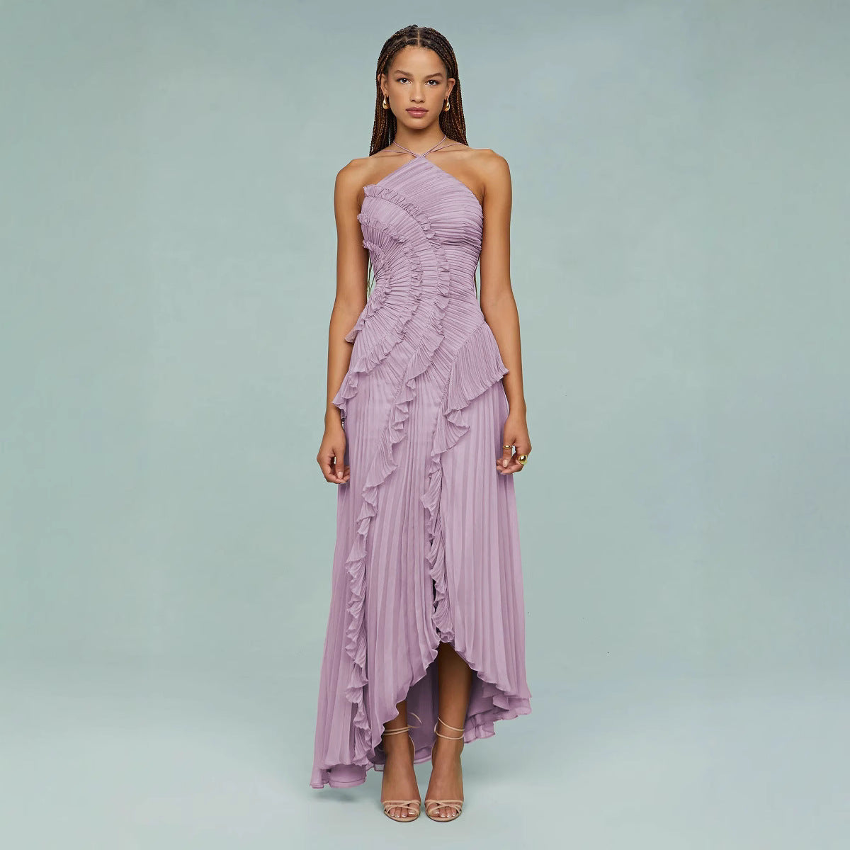 Emmeline | Violet Draped Midi Dress