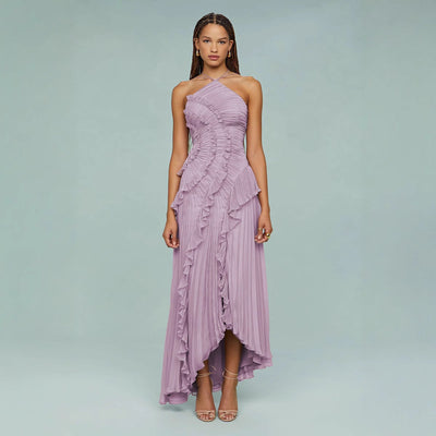 Emmeline | Violet Draped Midi Dress