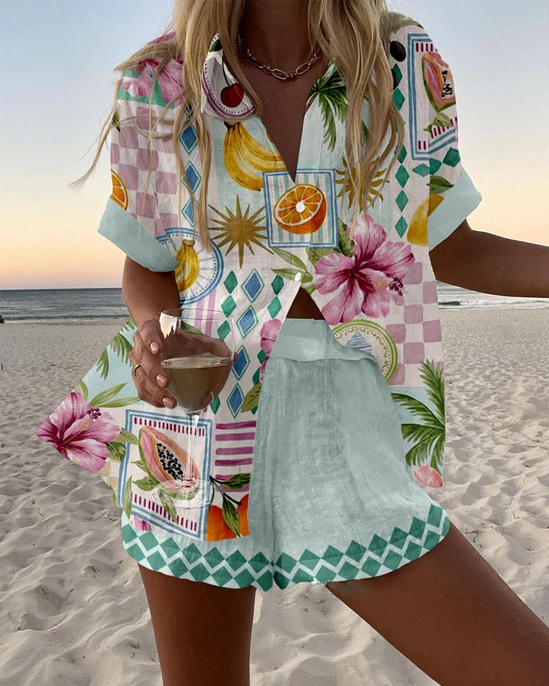 Eleanor | Fruit Print Linen Set