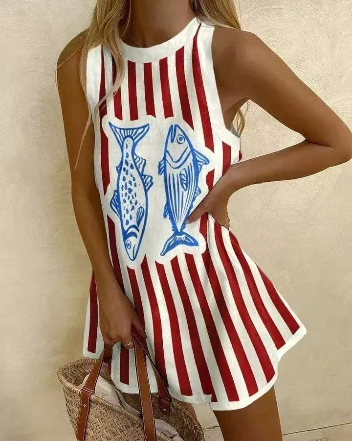 Matilda | Fish Print Mini Dress