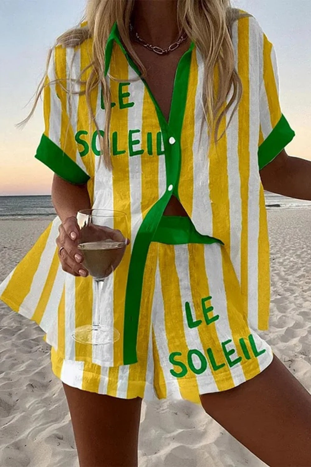 Isabelle | Sunny Stripe Linen Set