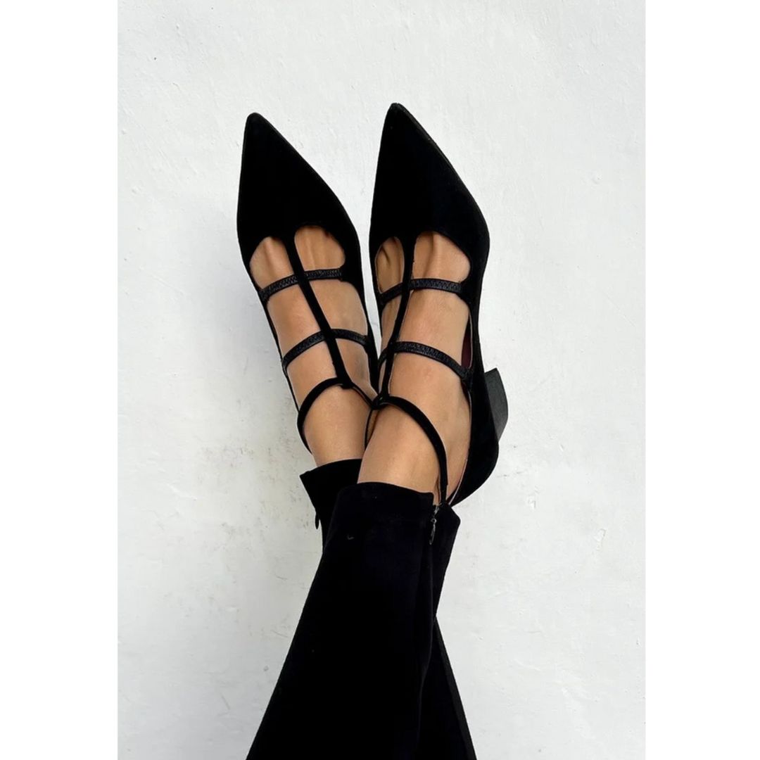 Aria | Strappy Pointed Low Heels
