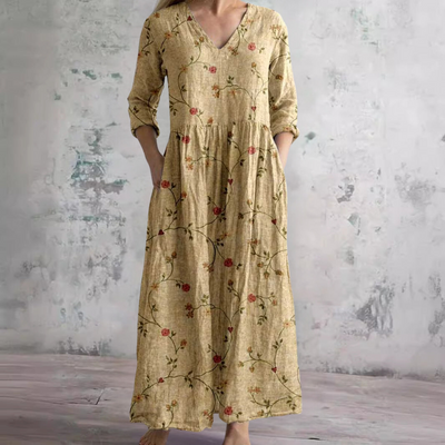 Dearyn | Floral V-Neck Summer Dress