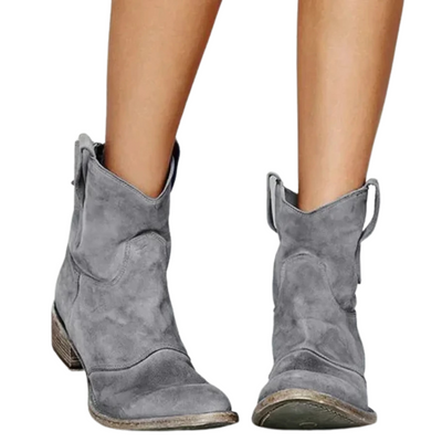 Raya | Suede-Look Western Ankle Boots